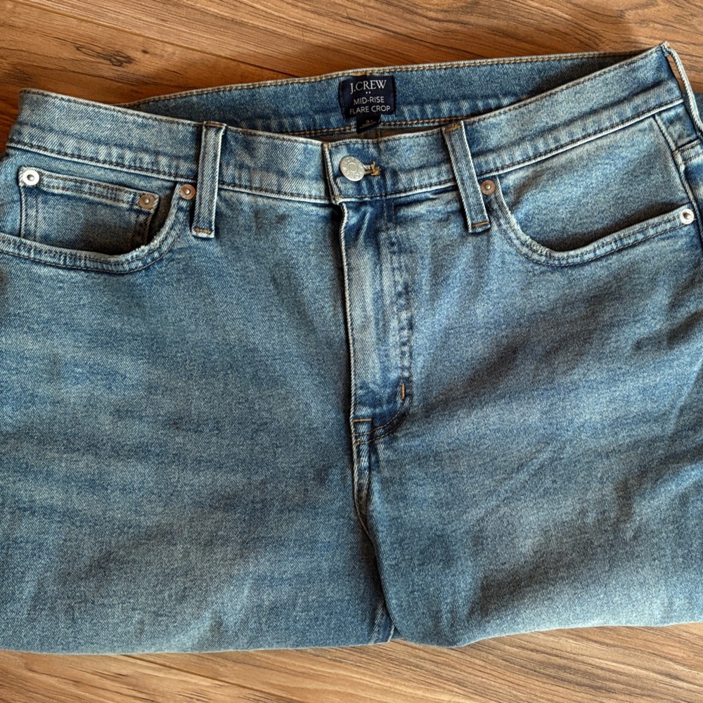 J Crew mid rise flare crop womens jeans NWOT size 31